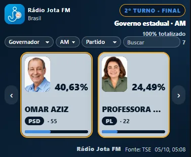 Widget 300×250 personalizado com o logo e as cores de Rádio Jota FM.